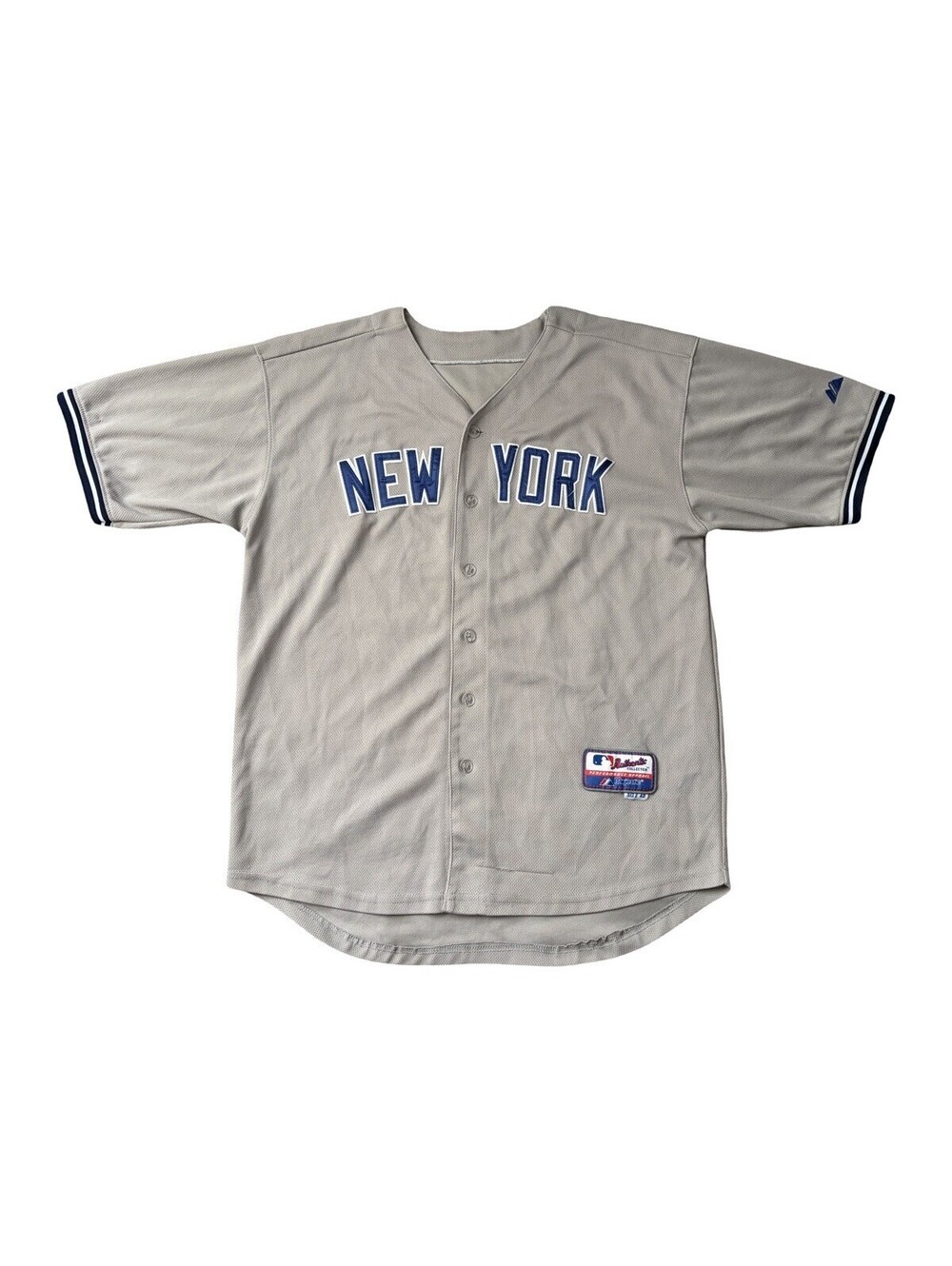 Majestic New York Yankees Derek Jeter #2 Gray Authentic MLB Jersey Size 48 Used